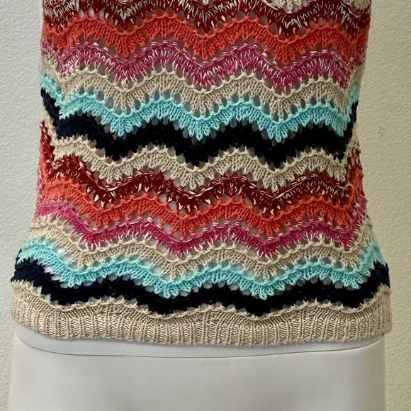 Lulus Chevron Crochet Boho Cropped Tank Top Size L Summer Festival Coachella - Picture 3 of 11
